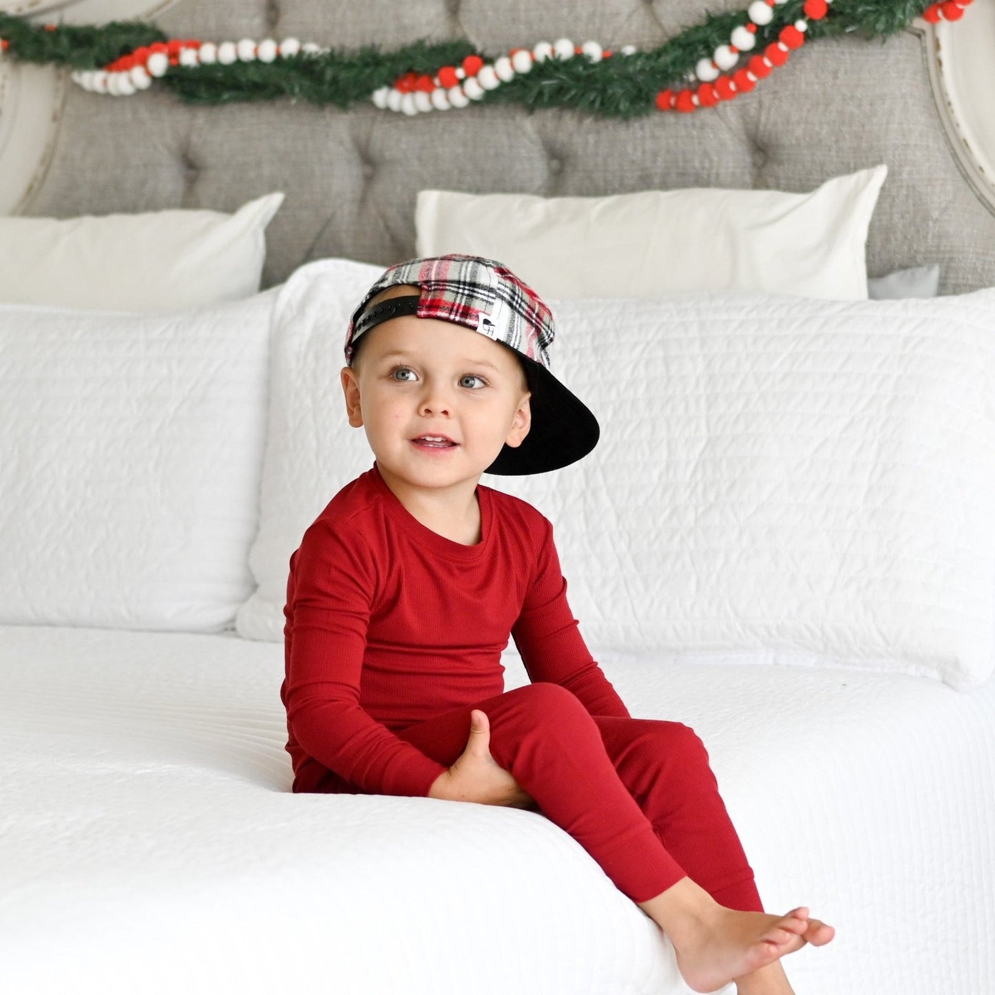 Berry Red Small Ribbed Two-Piece Set