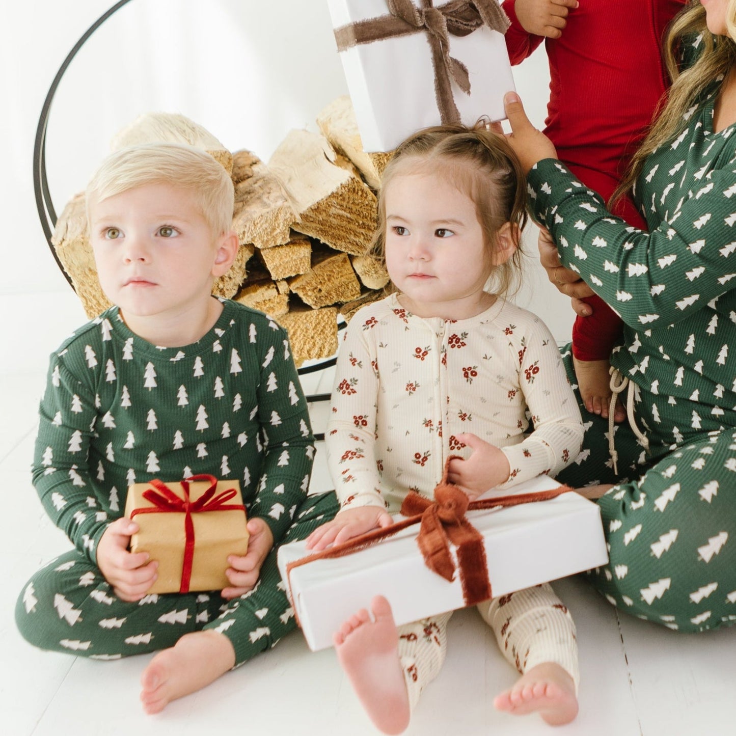 Christmas Trees Small Ribbed Two-Piece Set