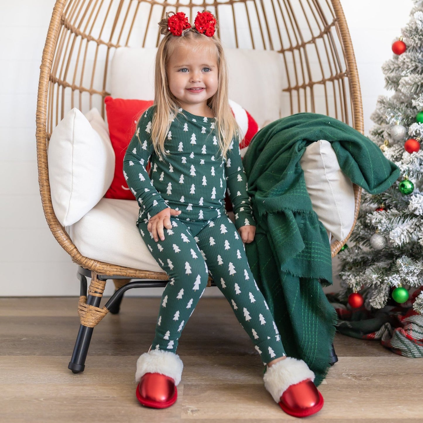 Christmas Trees Small Ribbed Two-Piece Set
