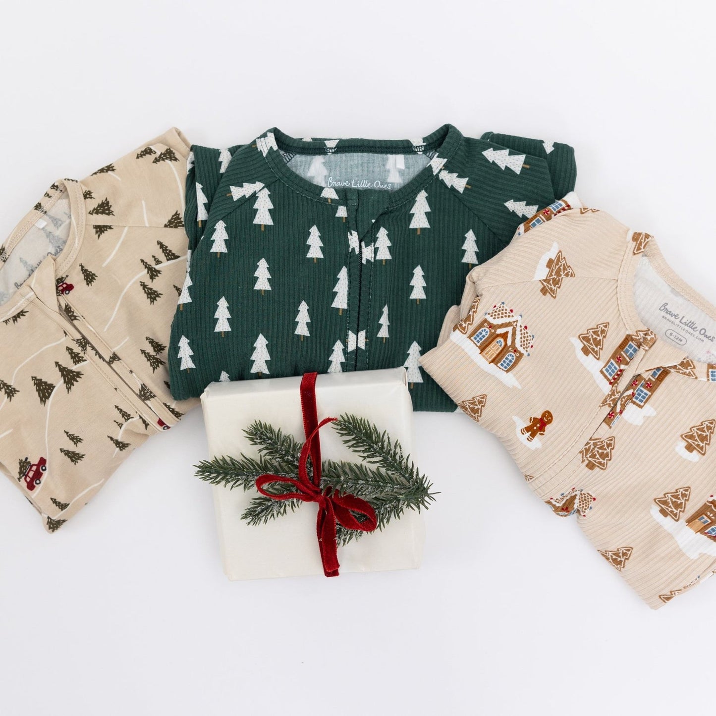 Gingerbread Small Ribbed Zip Romper
