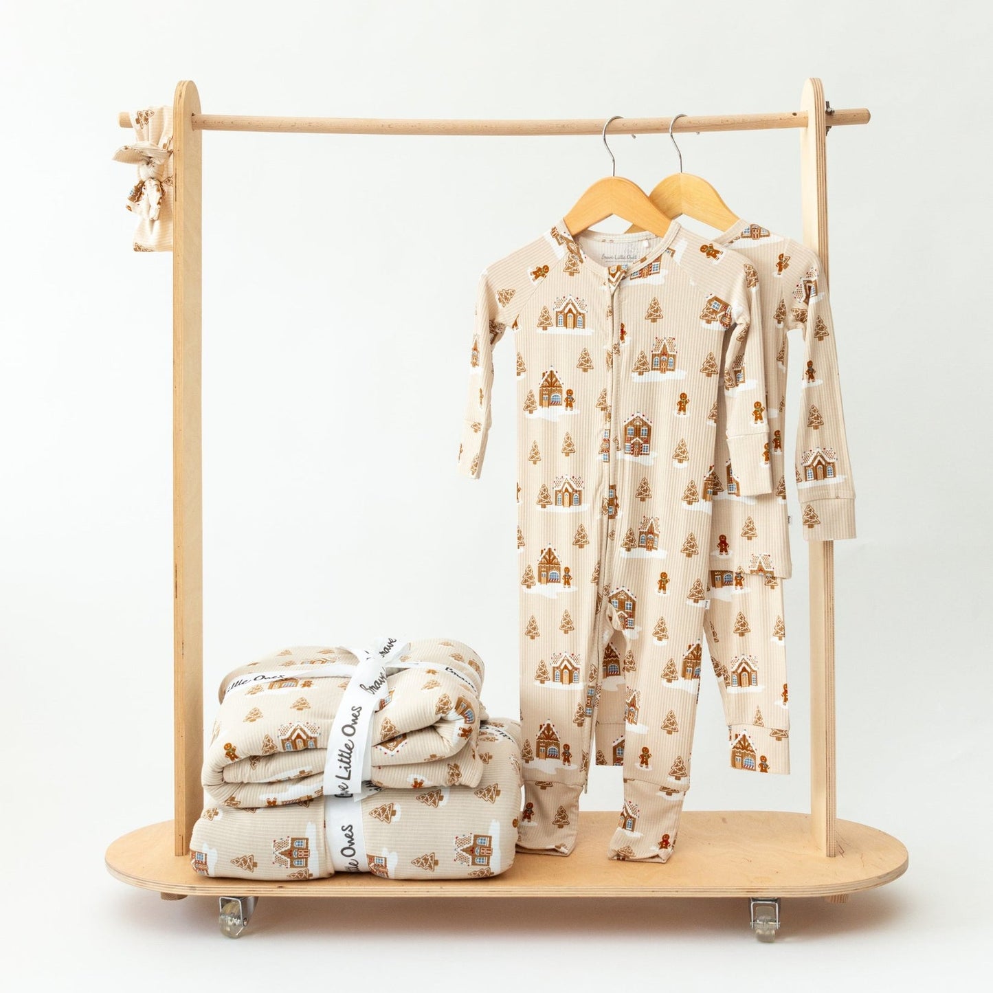 Gingerbread Small Ribbed Zip Romper
