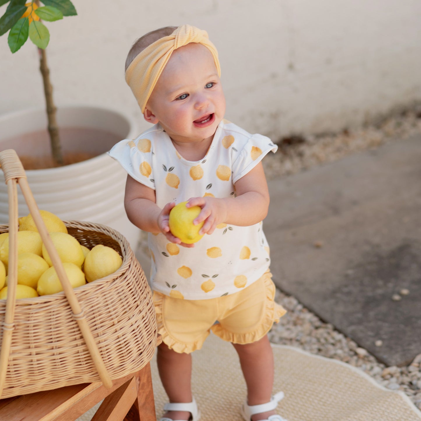 Lemon Print Shorts Set