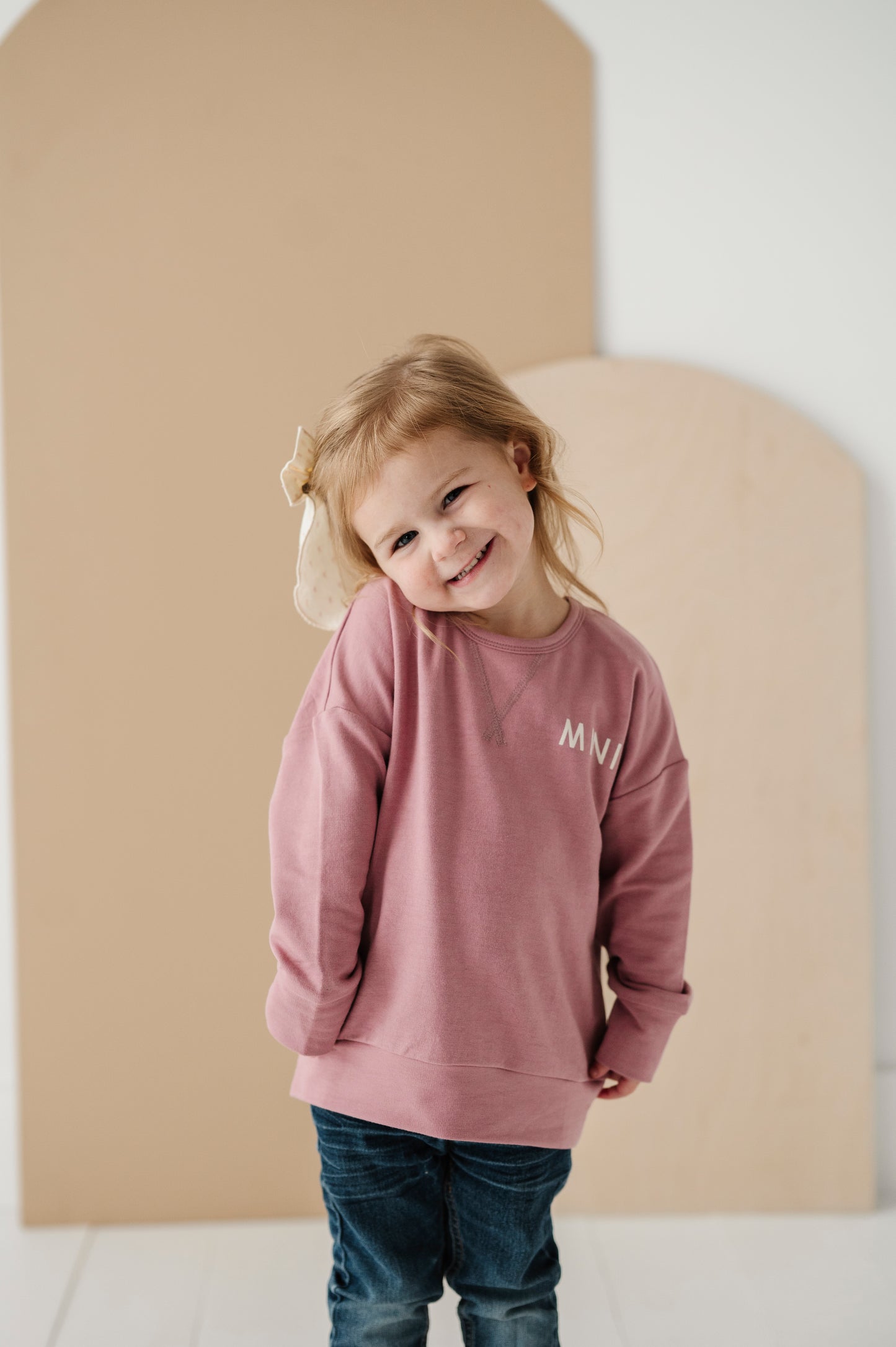 Drop-Shoulder Pullover - Mini in Mauve
