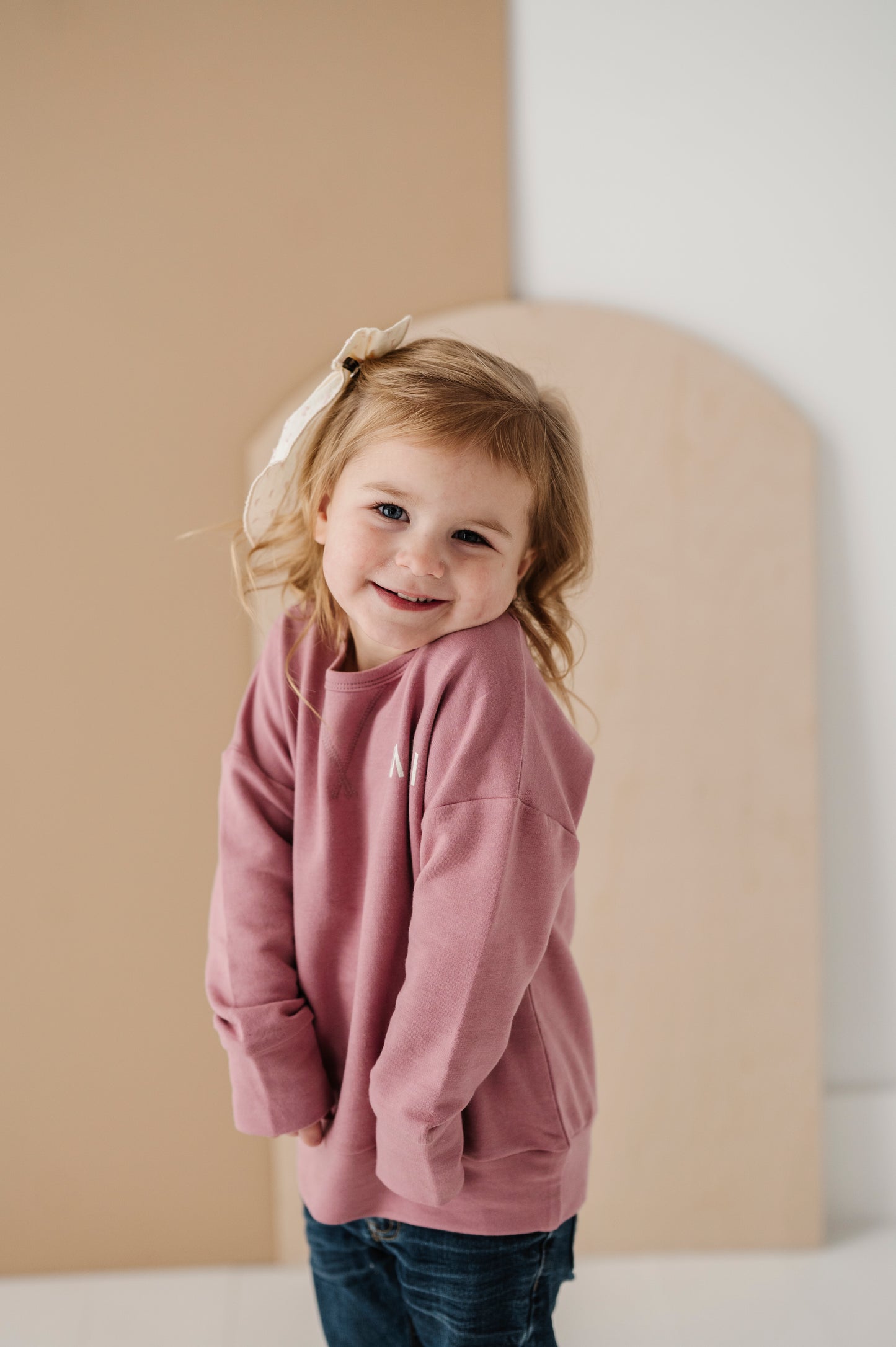 Drop-Shoulder Pullover - Mini in Mauve