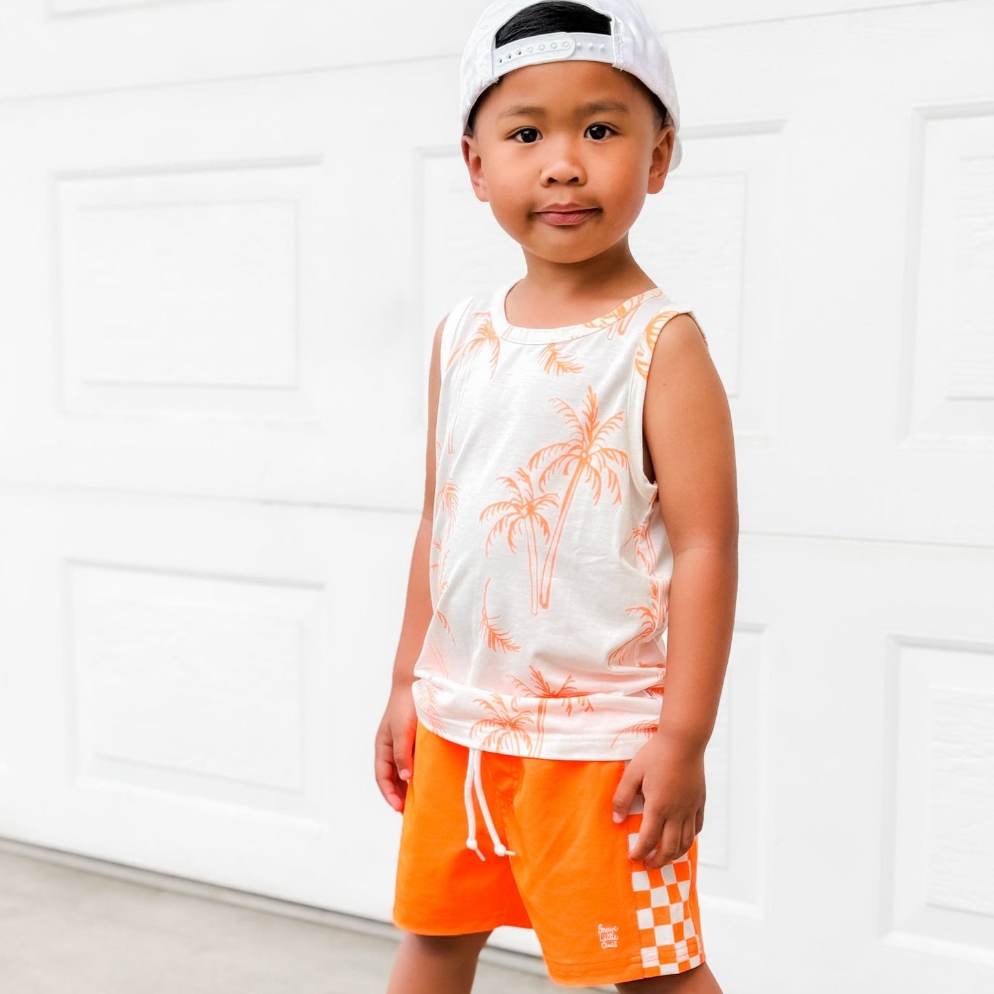 Palm Trees Neon Orange Tank