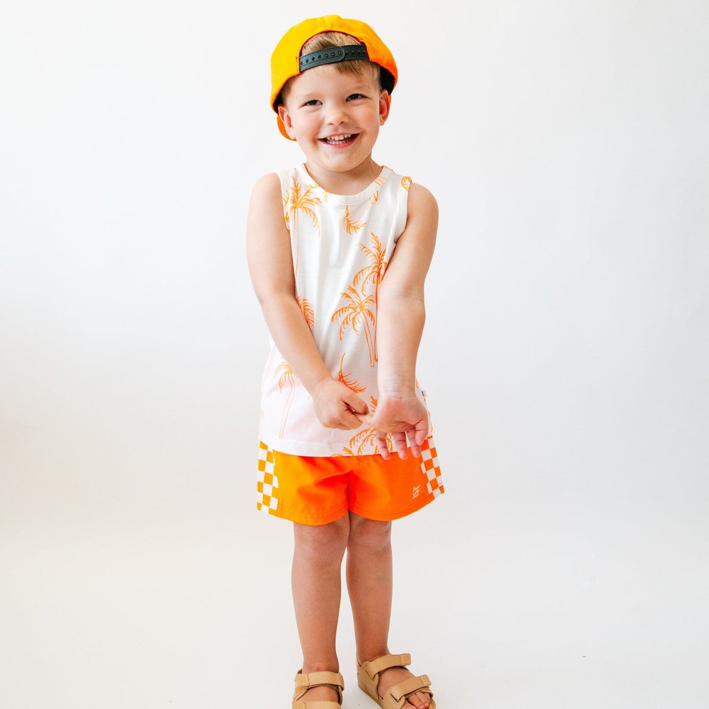 Palm Trees Neon Orange Tank