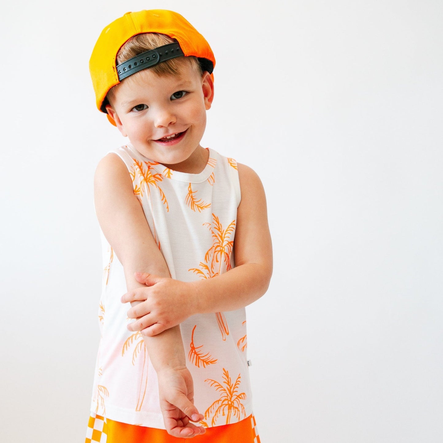 Palm Trees Neon Orange Tank
