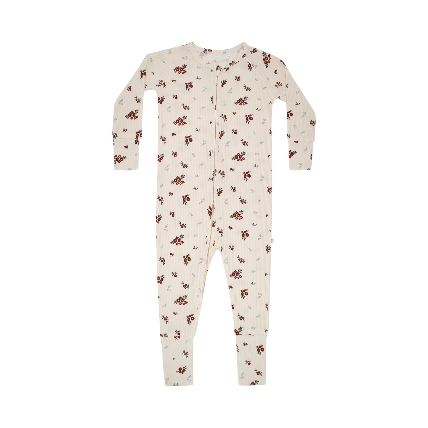 Scattered Floral Small Ribbed Zip Romper