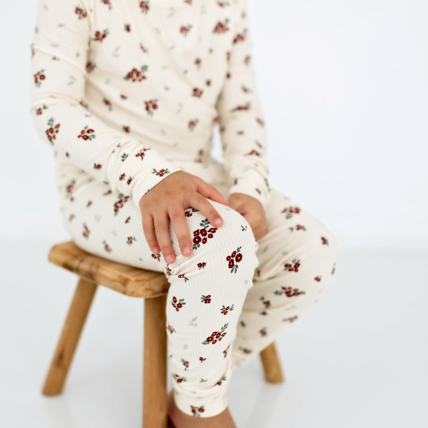 Scattered Floral Small Ribbed Two-Piece Set
