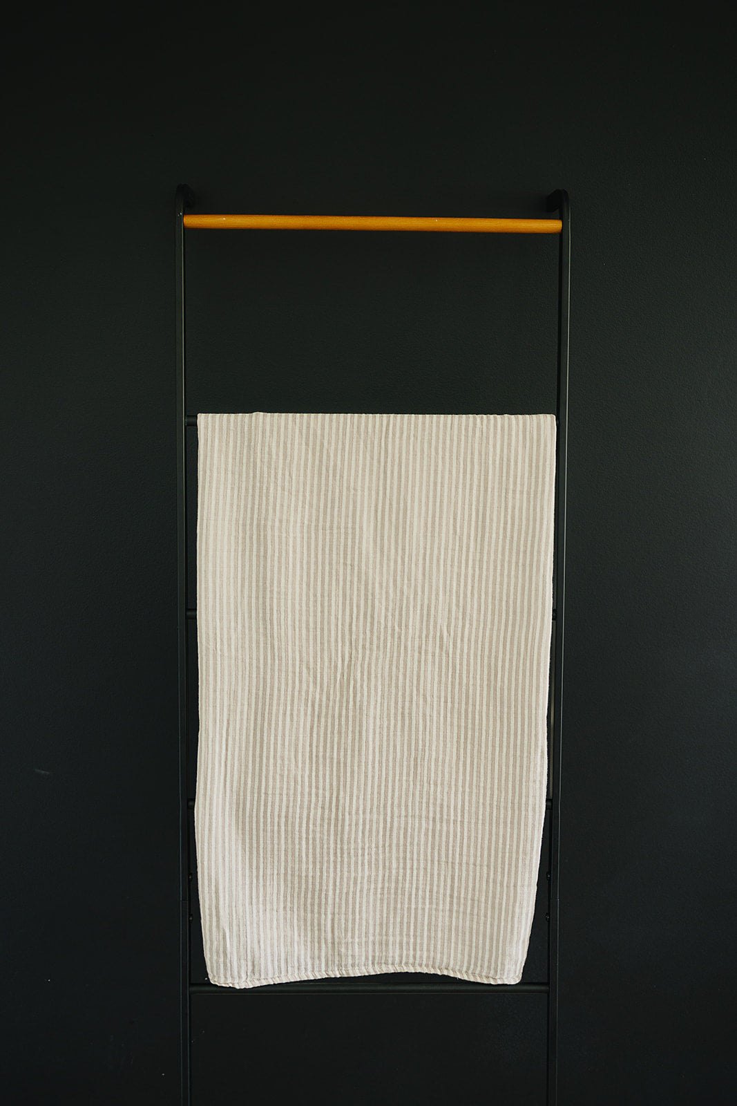Taupe Stripe + Midnight Floral Muslin Quilt