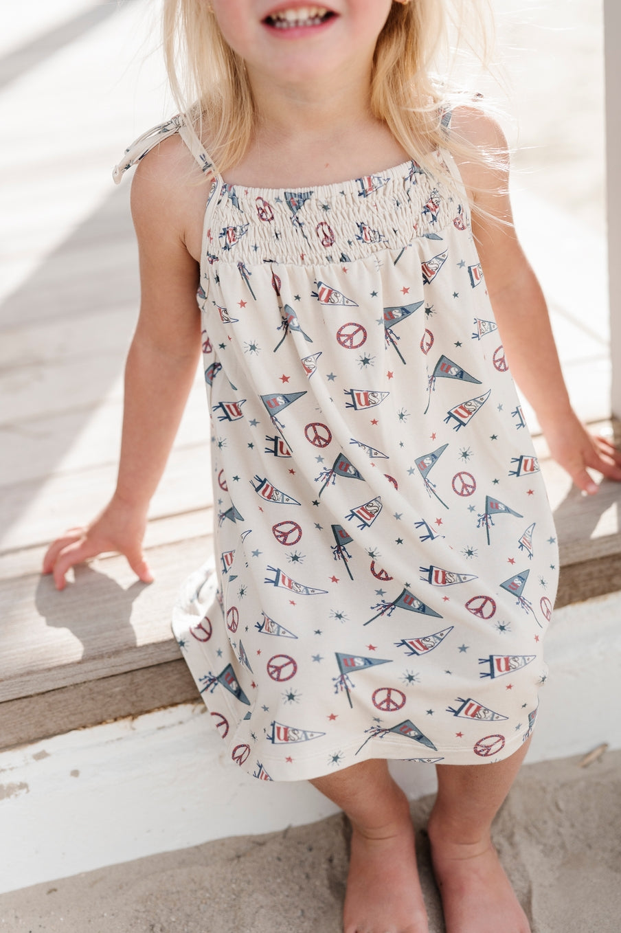 Smocked Summer Dress - USA Flag by babysprouts 4T Smocked Summer Dress - USA Flag by babysprouts 4T
