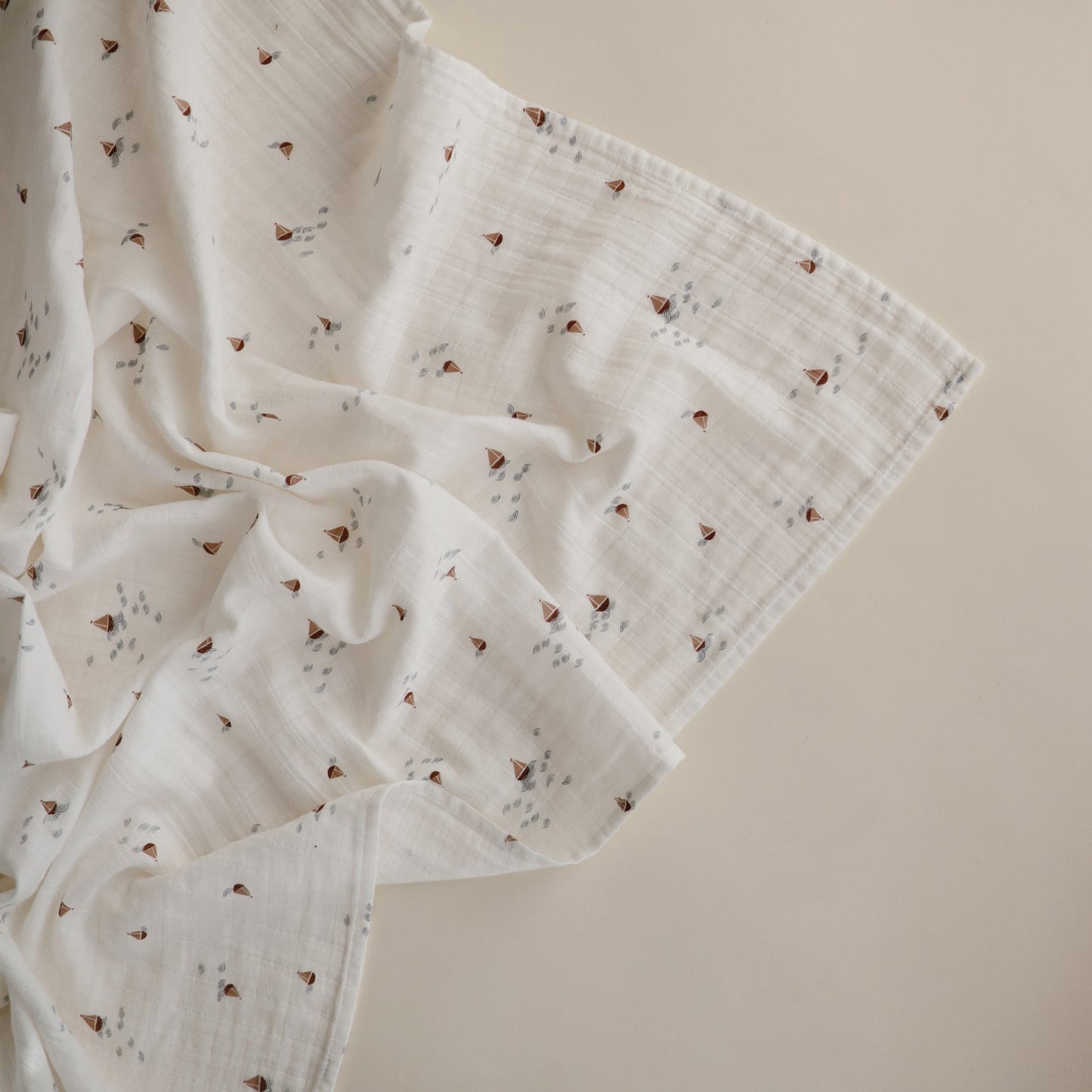 Muslin Swaddle Blanket Organic Cotton (Boats)