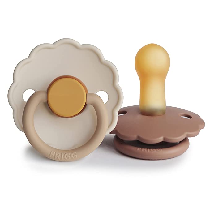 FRIGG Daisy Natural Rubber Pacifier - Chamomile/Peach Bronze