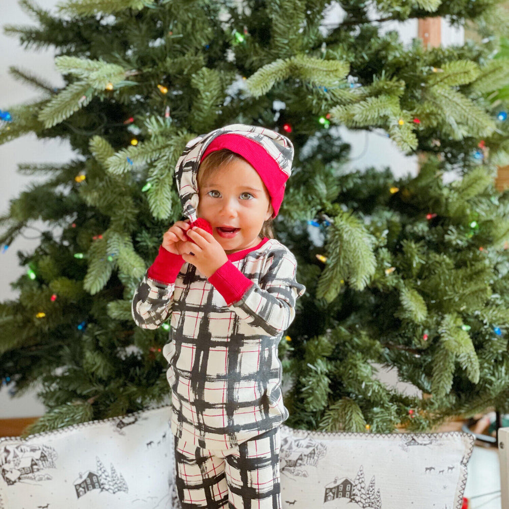
                  
                    Organic Holiday Kid's PJ & Cap Set in Christmas Day Plaid
                  
                