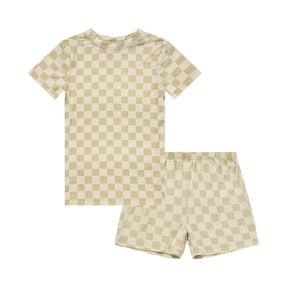 Checkered Lines Shorts Two-Piece Set