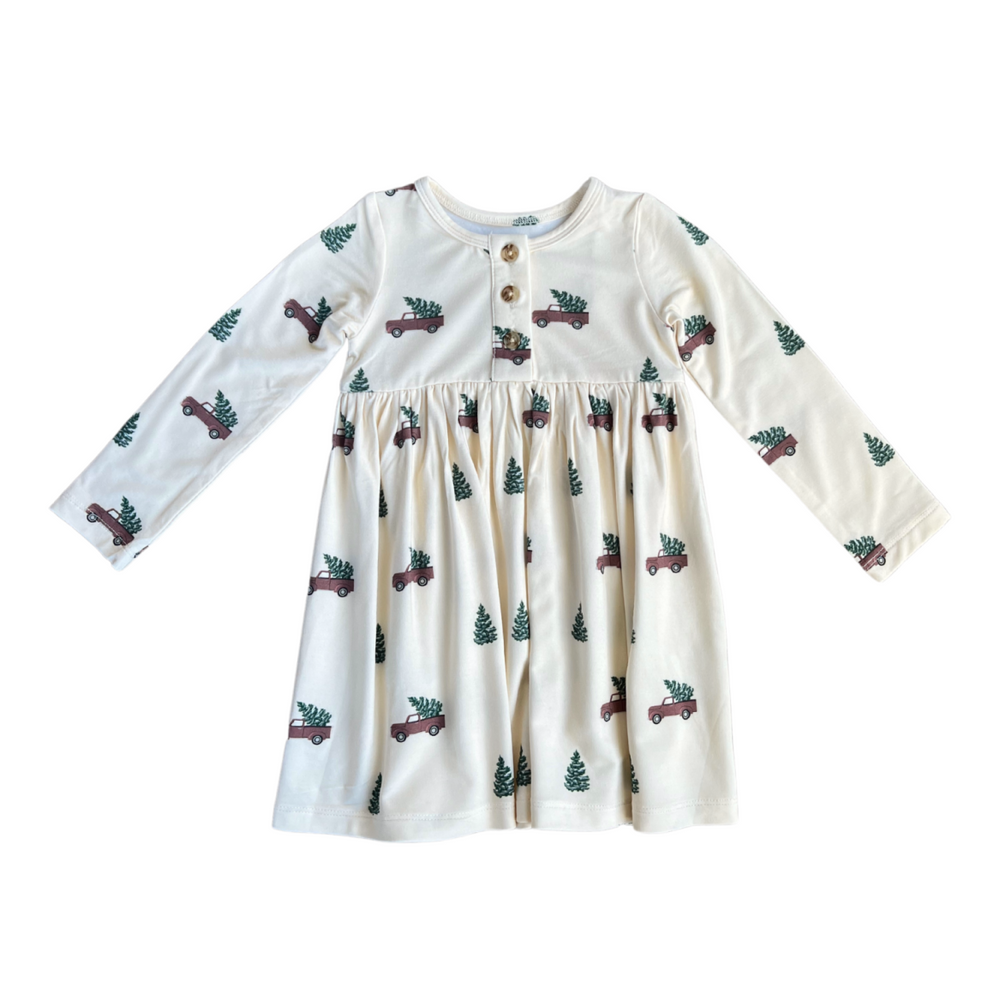 christmas truck dress Christmas Tree Black Gingham Truck Dress