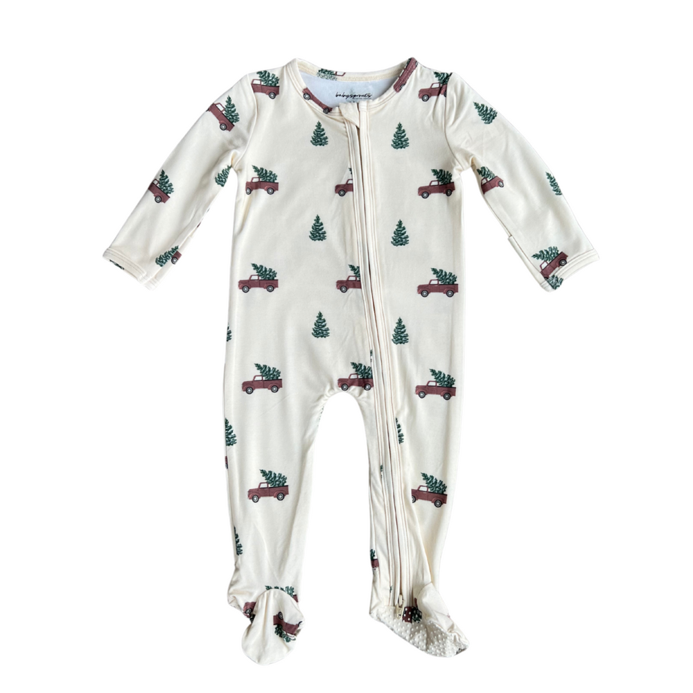 Footie Romper - Christmas Truck