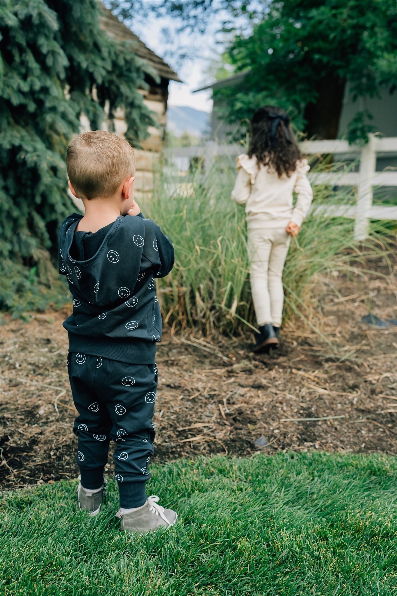 Dark Teal Smiley Hooded French Terry Set by Mebie Baby – Avery and