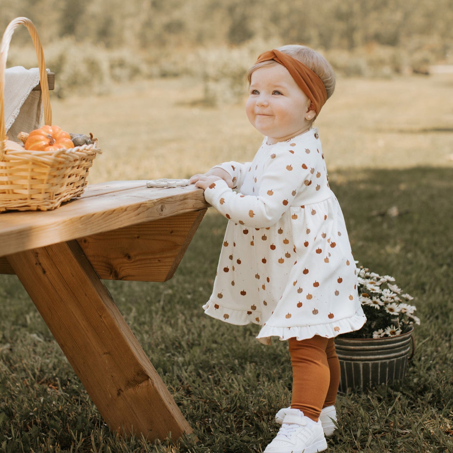 
                  
                    Pumpkin Print Modal Rib Dress Set
                  
                