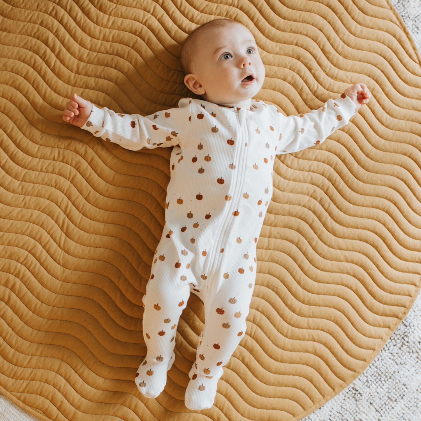 
                  
                    Pumpkin Print on Off-White Sleeper
                  
                