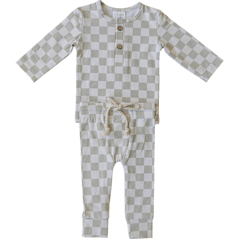 Mebie Baby Checkered Two-Piece Button Set