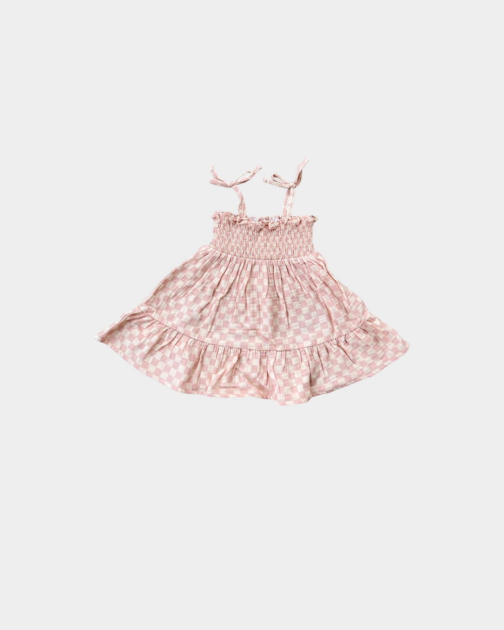 Tiered Mini Dress - Pink Lemonade Checkered