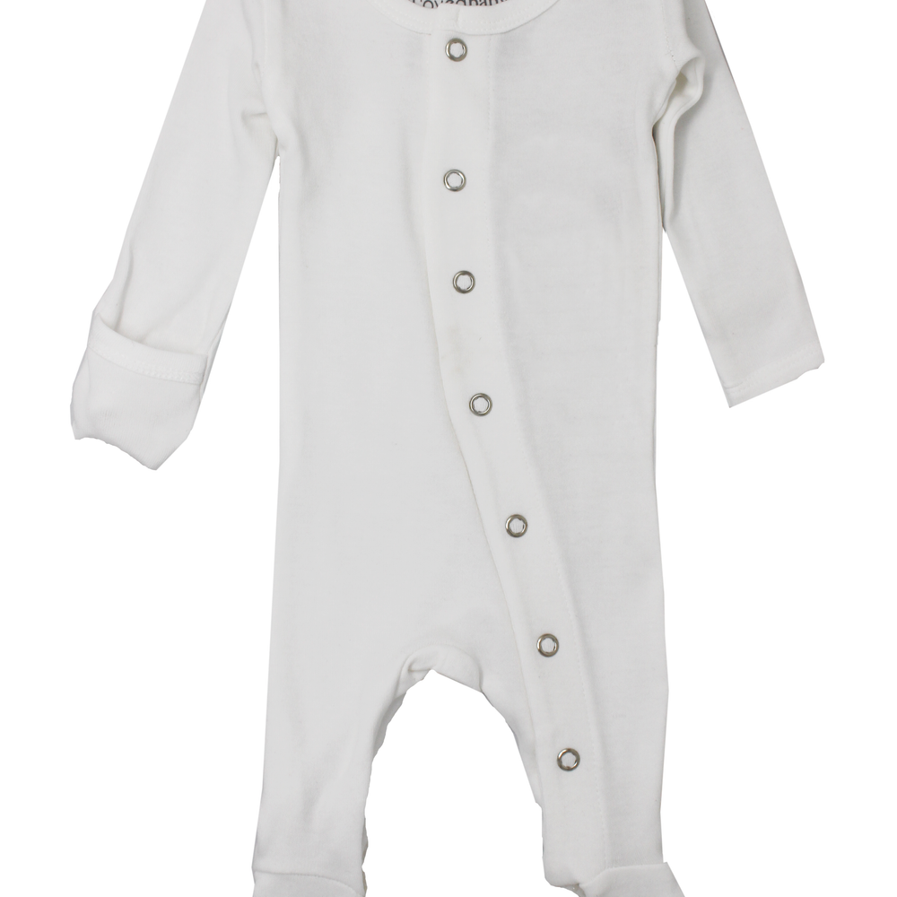 
                  
                    Organic Snap Footie in White
                  
                