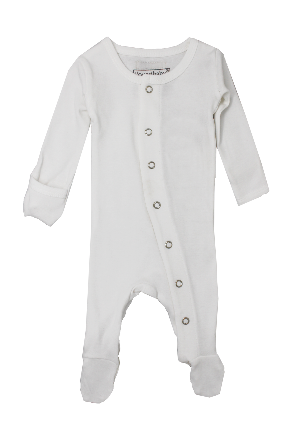 Organic Snap Footie in White