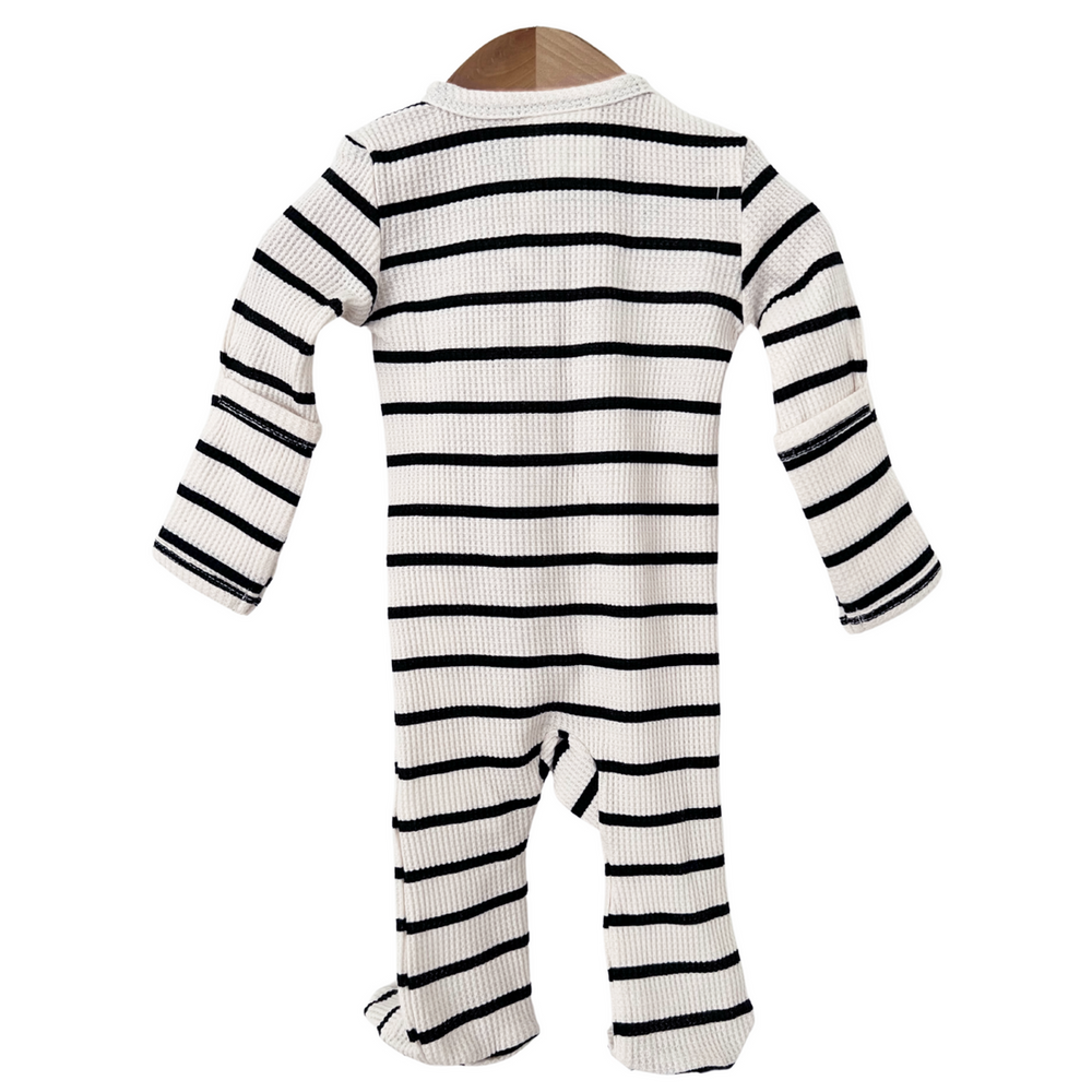 
                  
                    Black Stripe Organic Waffle Basic Zip Footie
                  
                
