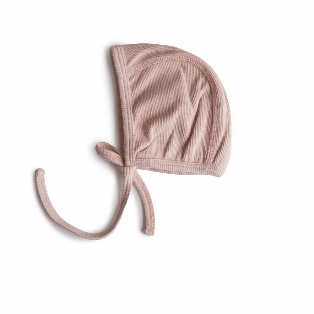 Ribbed Baby Bonnet (Blush)