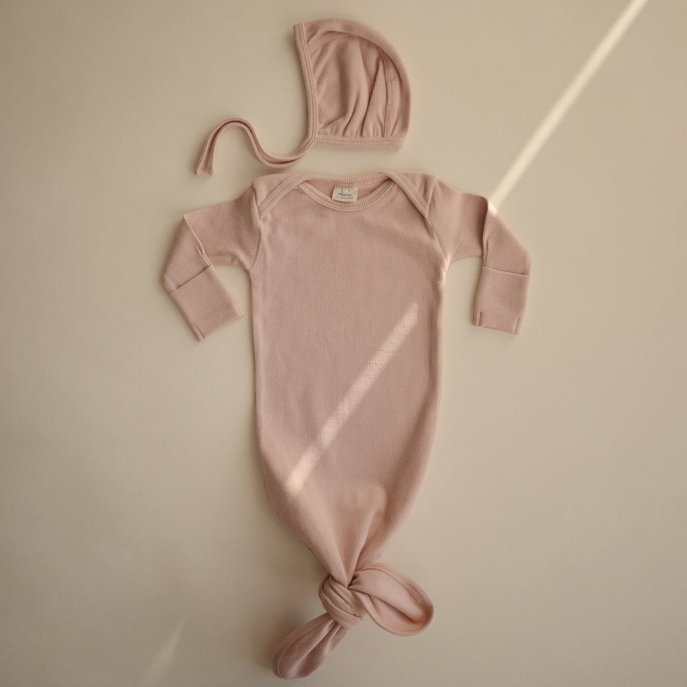 
                  
                    Ribbed Knotted Baby Gown (Blush)
                  
                
