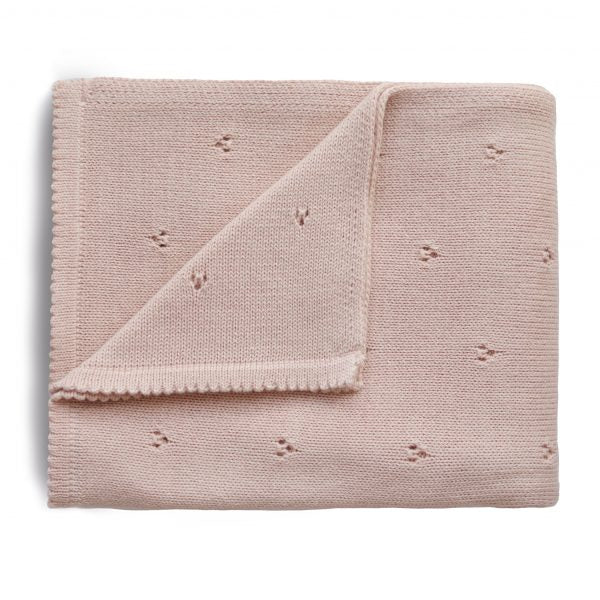 
                  
                    Knitted Pointelle Baby Blanket (Blush)
                  
                
