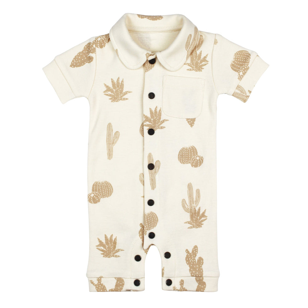 
                  
                    Printed Short Sleeve Coverall in Buttercream Cactus
                  
                