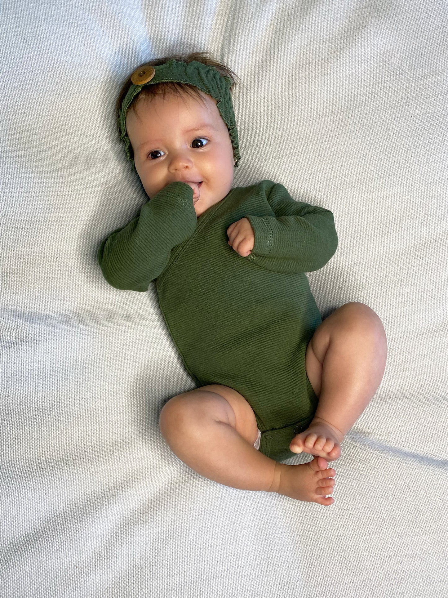 
                  
                    Corduroy Wrap Bodysuit in Forest
                  
                