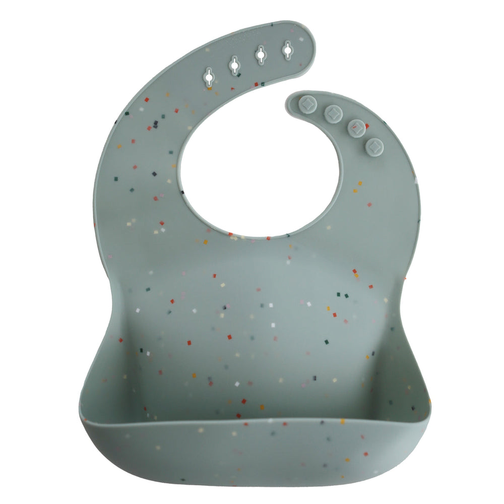 Silicone Baby Bib (Cambridge Blue Confetti)