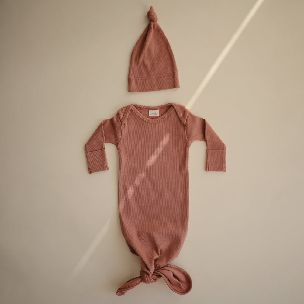 
                  
                    Ribbed Knotted Baby Gown (Cedar)
                  
                