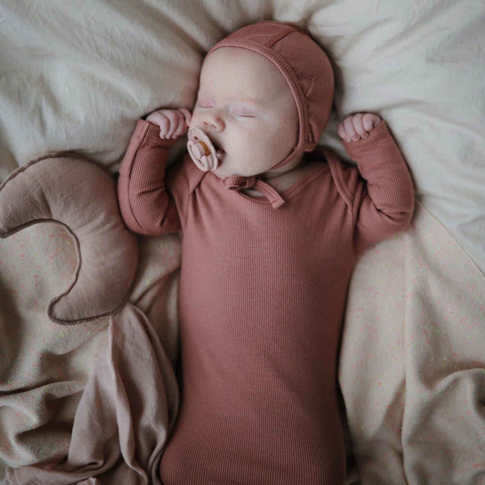 
                  
                    Ribbed Knotted Baby Gown (Cedar)
                  
                