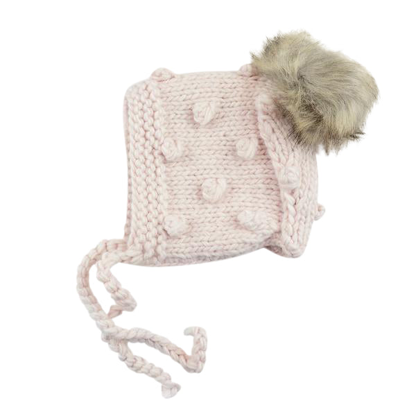 Dusty Rose Coco Bonnet with Pom