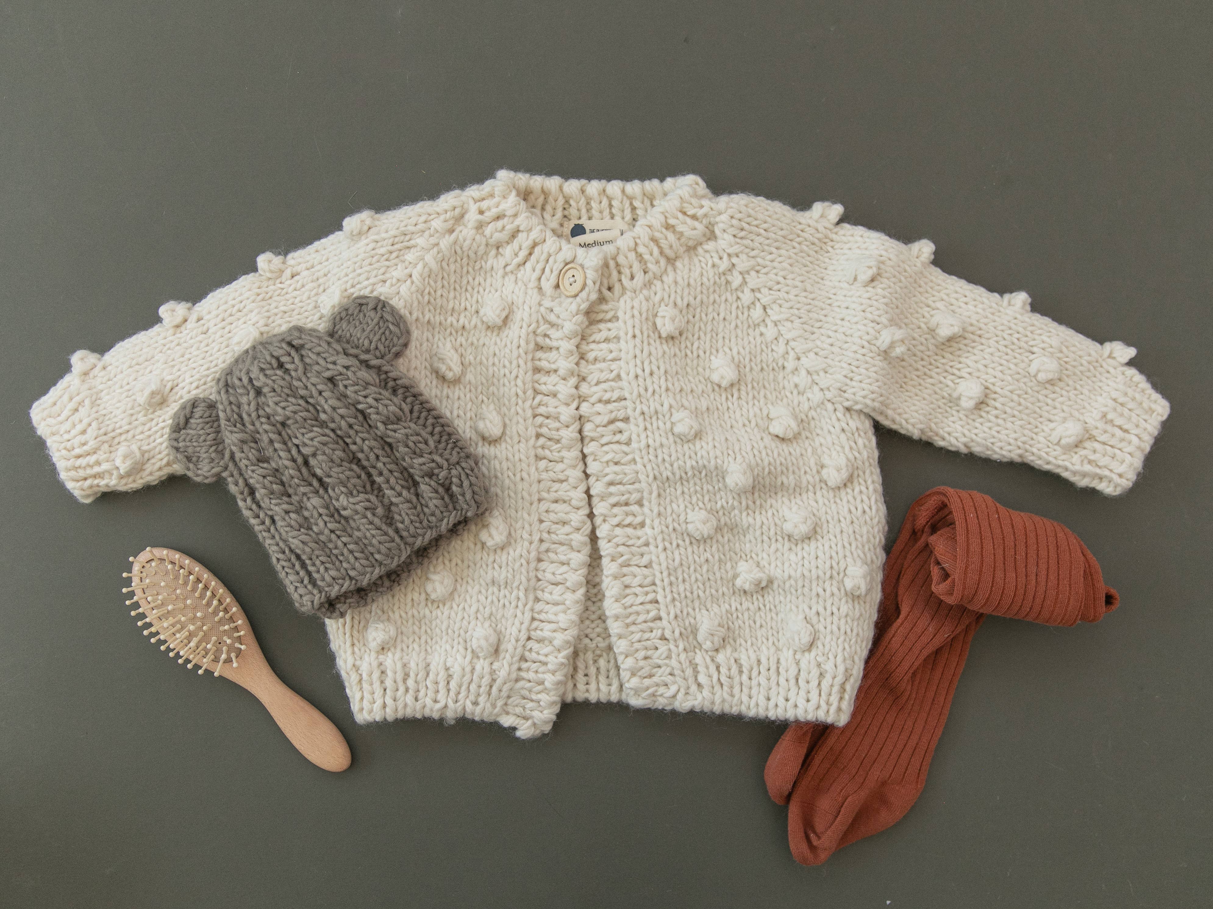 Cream Popcorn Cardigan by The Blueberry Hill Avery and Everett