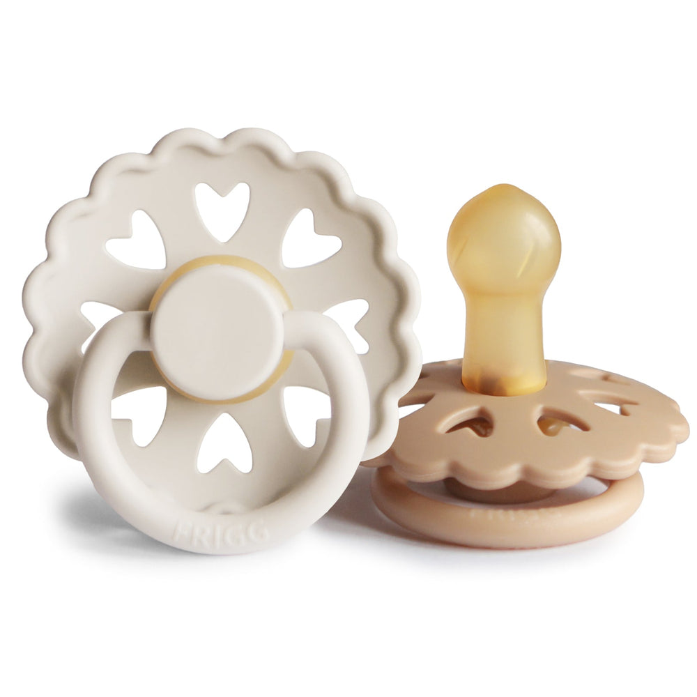 FRIGG Anderson Fairytale Natural Rubber Baby Pacifier - Cream/Silky Satin