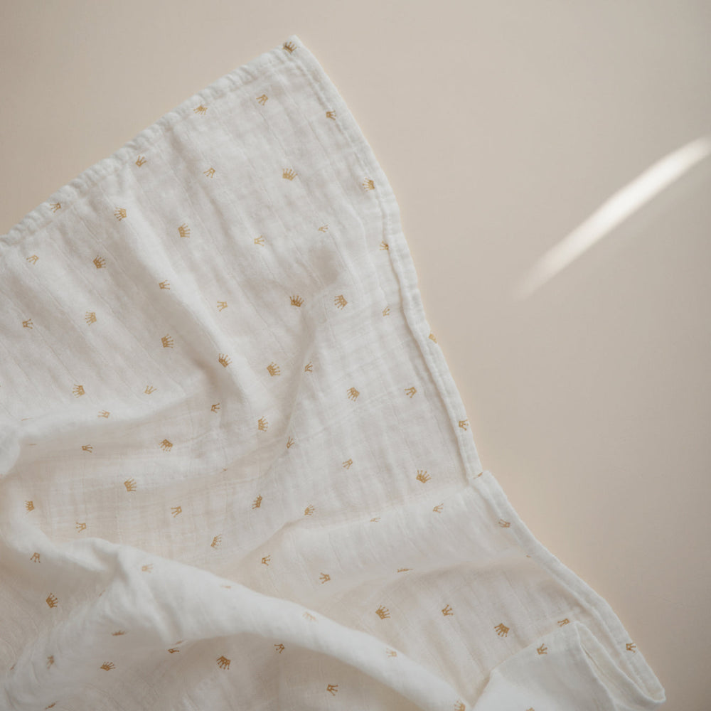 
                  
                    Muslin Swaddle Blanket Organic Cotton (Crowns)
                  
                