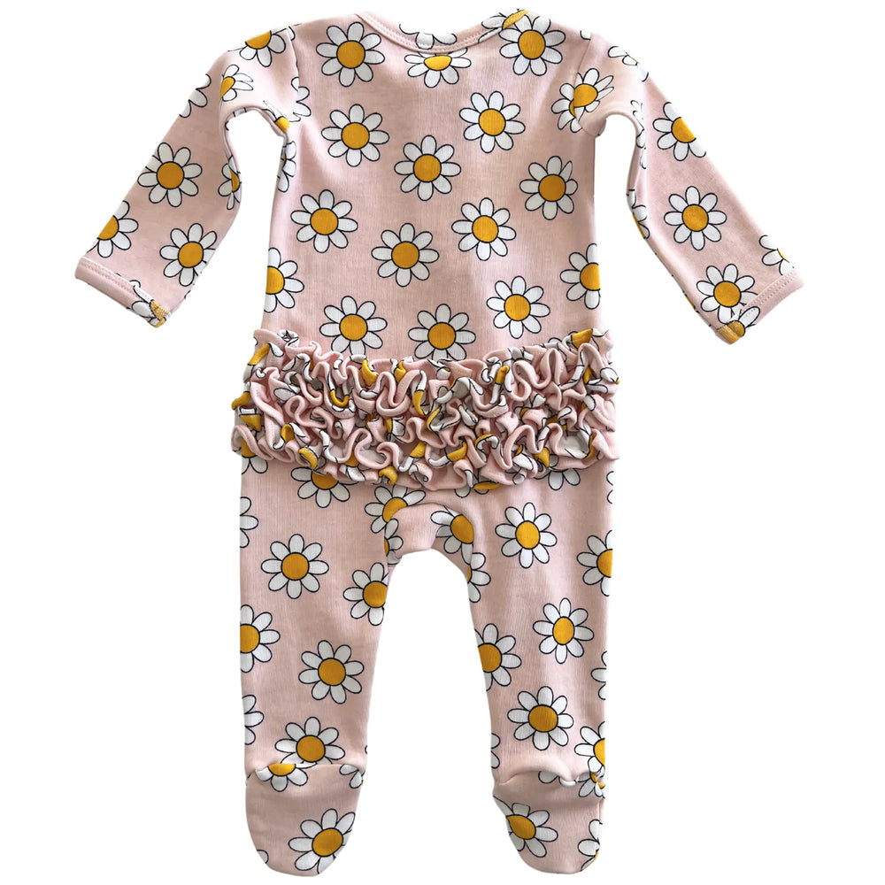 
                  
                    Daisy Pop Taffy Organic Frill Zip Footie
                  
                