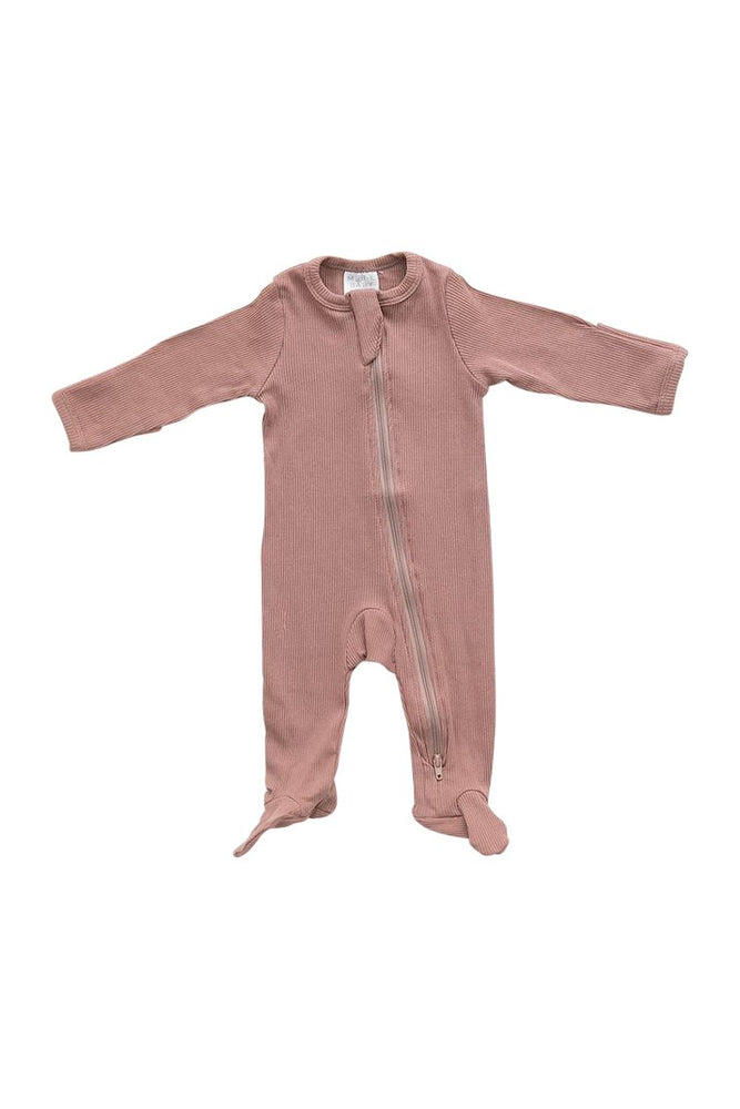 
                  
                    Dusty Rose Organic Cotton Ribbed Zipper Footie
                  
                