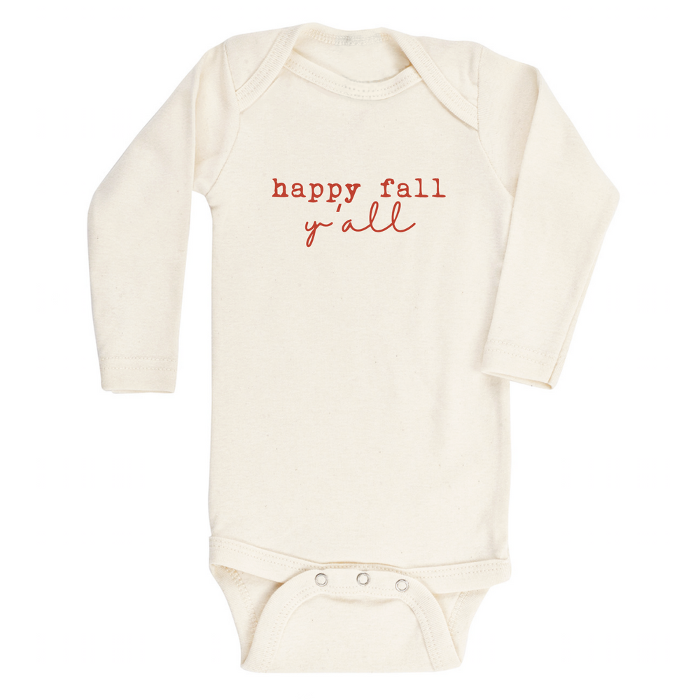 Happy Fall Y'all Organic Cotton Baby Bodysuit | Long Sleeve |