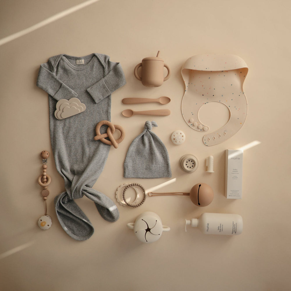 
                  
                    Ribbed Knotted Baby Gown (Gray Melange)
                  
                