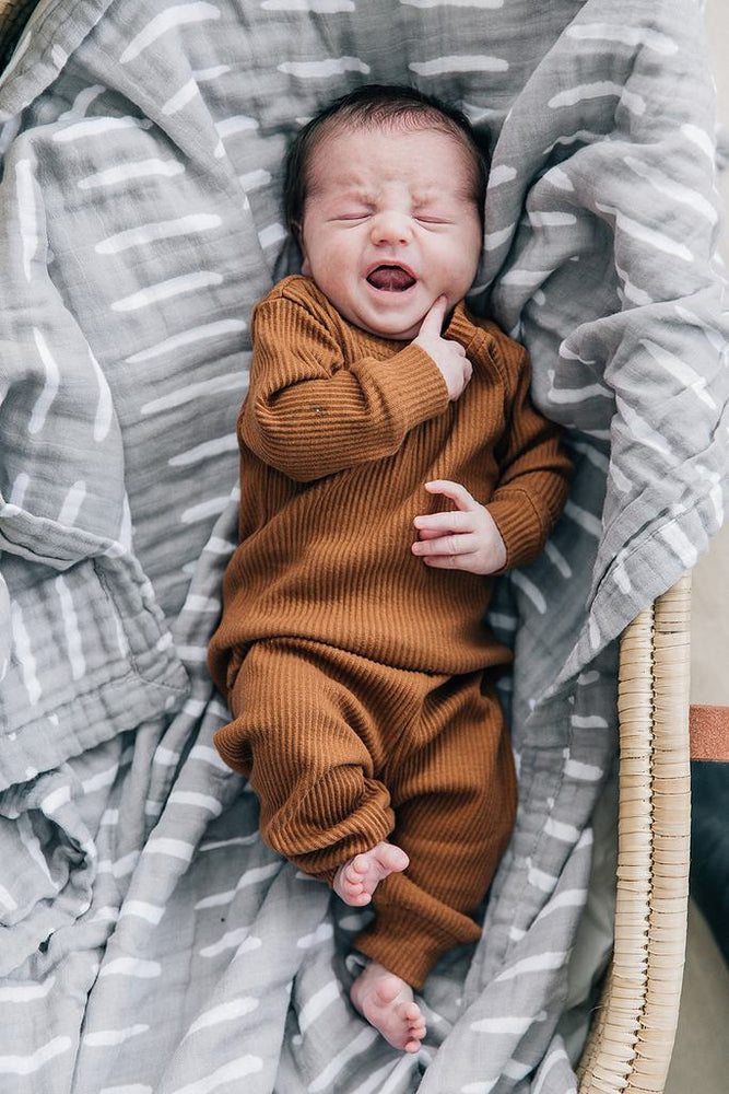 
                  
                    Grey Dash Muslin Swaddle Blanket
                  
                