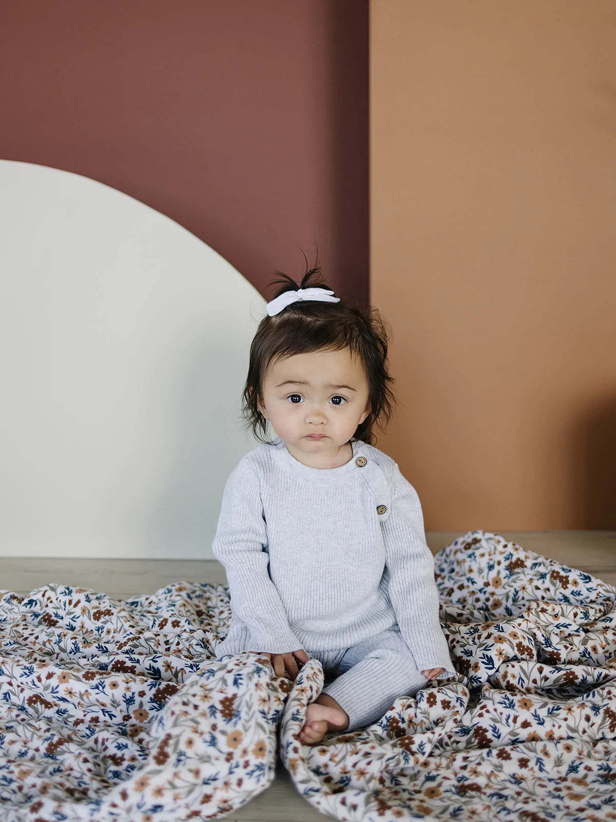 
                  
                    Heather Grey Ribbed Knit Layette Set
                  
                