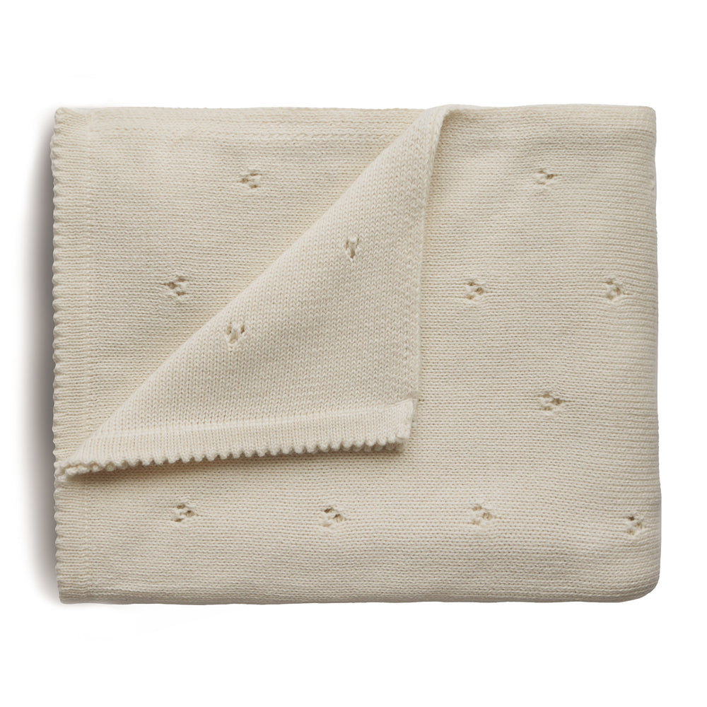 
                  
                    Knitted Pointelle Baby Blanket (Ivory)
                  
                
