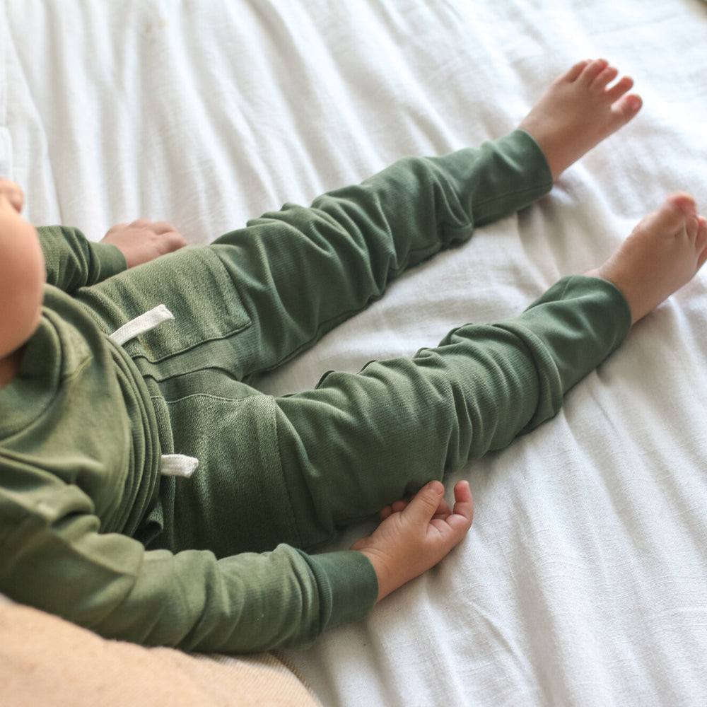 
                  
                    Kid's French Terry Sweatshirt and Jogger Set in Forest
                  
                