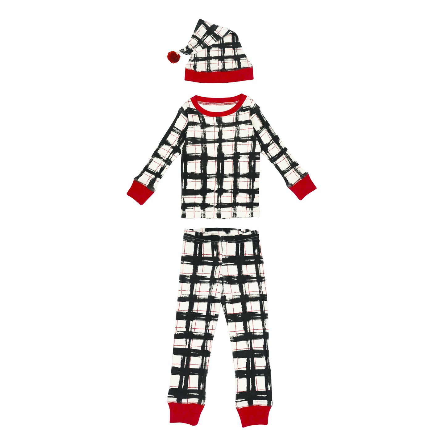 
                  
                    Organic Holiday Kid's PJ & Cap Set in Christmas Day Plaid
                  
                